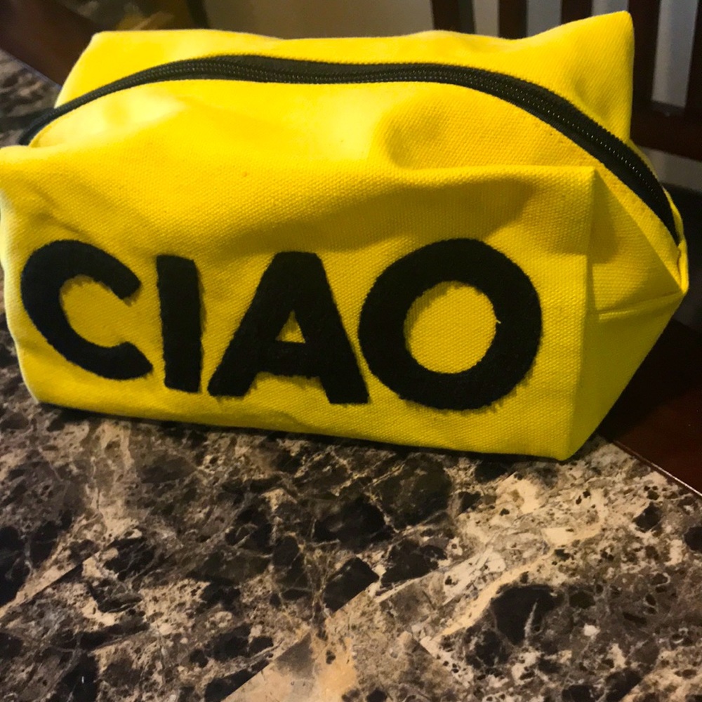 CIAO yellow cosmetic bag